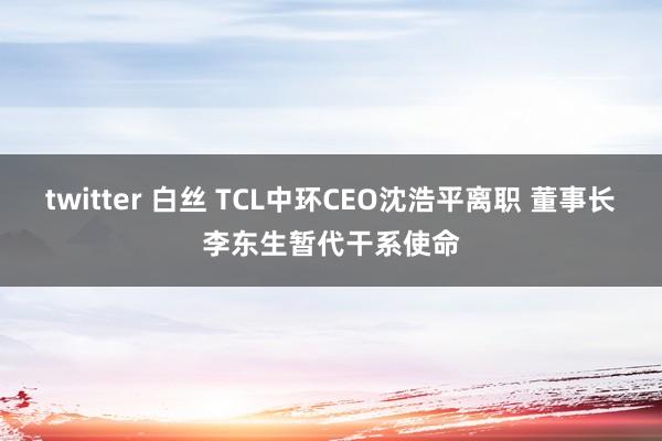 twitter 白丝 TCL中环CEO沈浩平离职 董事长李东生暂代干系使命